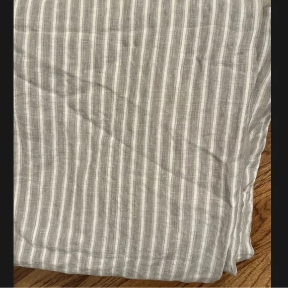 WEST ELM Striped Belgian Flax Linen Duvet Cover Full/ Queen - Picture 6 of 8